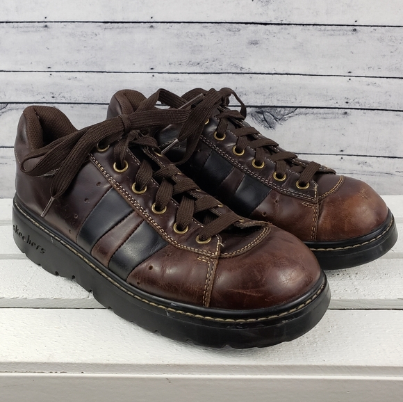 brown platform skechers